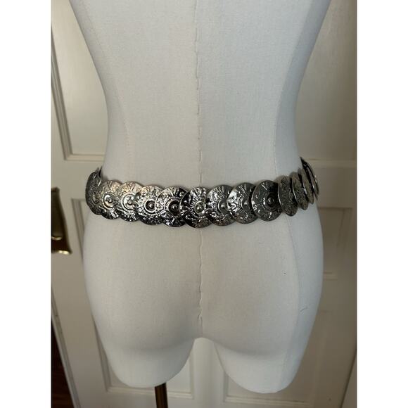 Vintage Silver Dollar Stretch Cinch Belt Womens - Picture 2 of 6